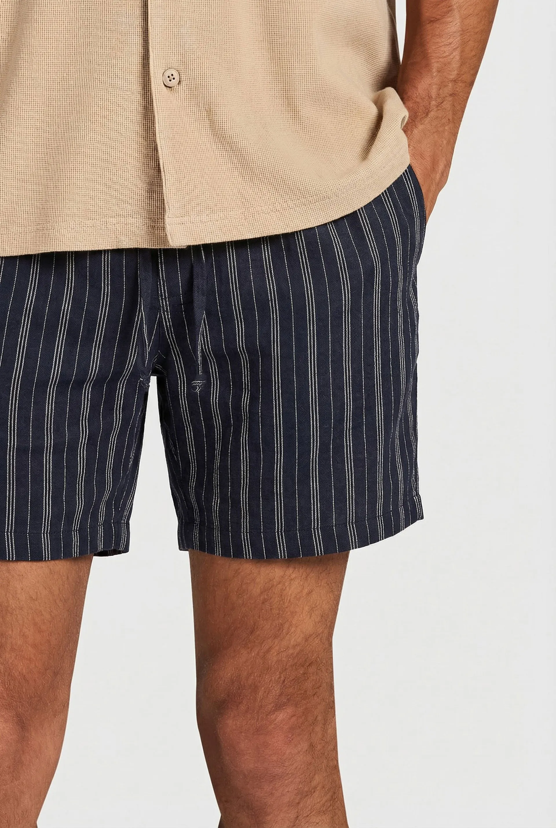Stripe Riviera Linen Short sold by The Academy Brand product image thumbnail 2