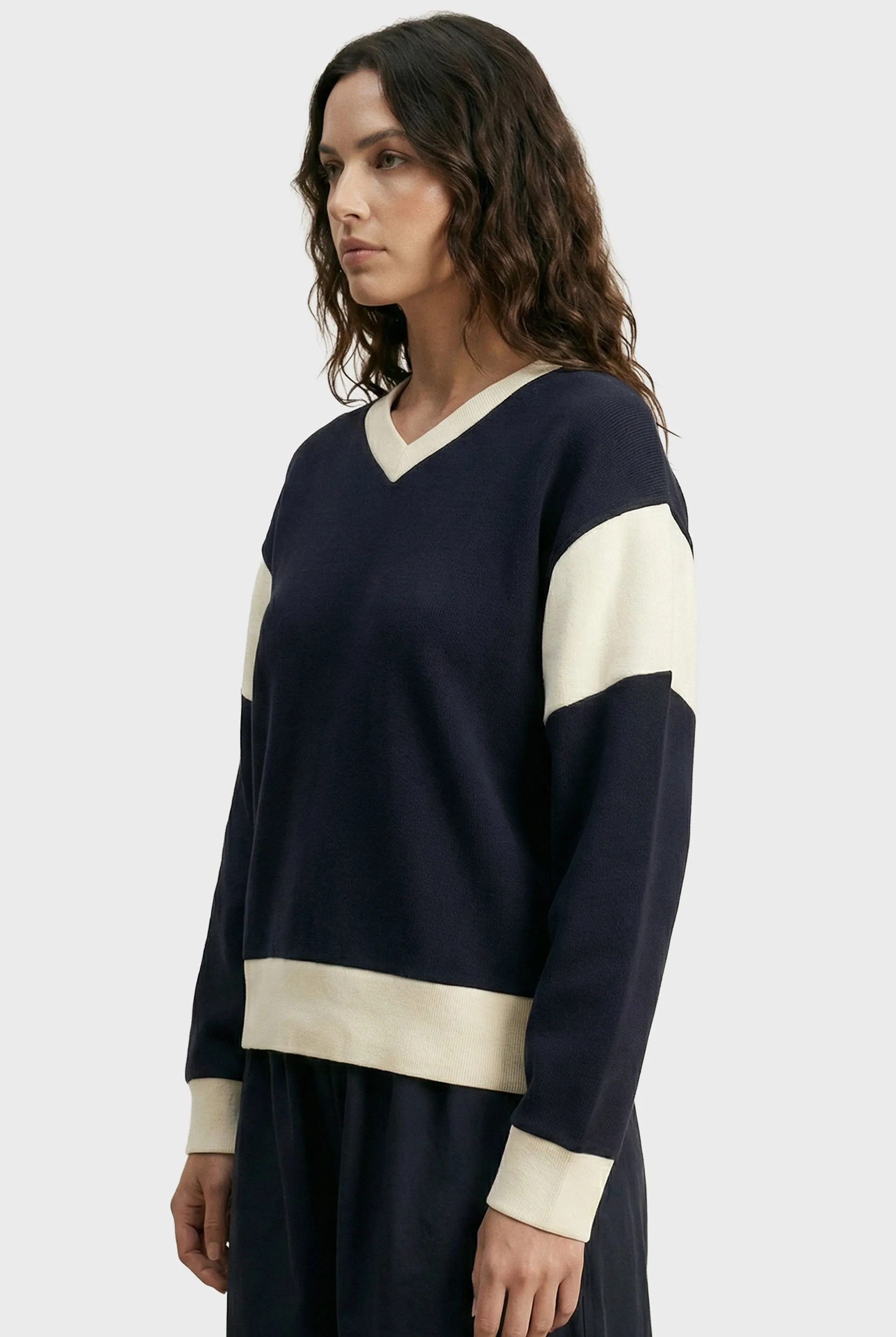 Maggie Contrast V Sweat sold by The Academy Brand product image thumbnail 3
