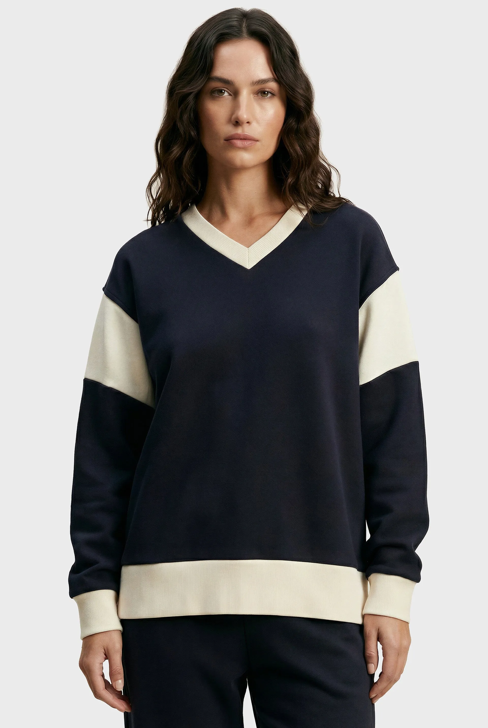 Maggie Contrast V Sweat sold by The Academy Brand product image thumbnail 2