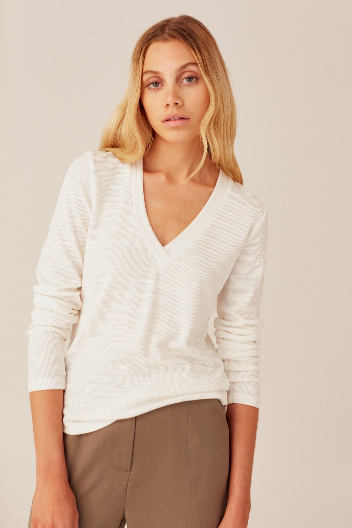 MOMENT LONG SLEEVE TOP white sold by The Fifth Label