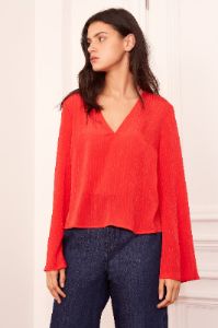 GILDED LONG SLEEVE TOP scarlet sold by The Fifth Label
