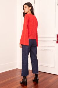 GILDED LONG SLEEVE TOP scarlet sold by The Fifth Label