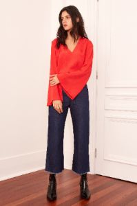 GILDED LONG SLEEVE TOP scarlet sold by The Fifth Label