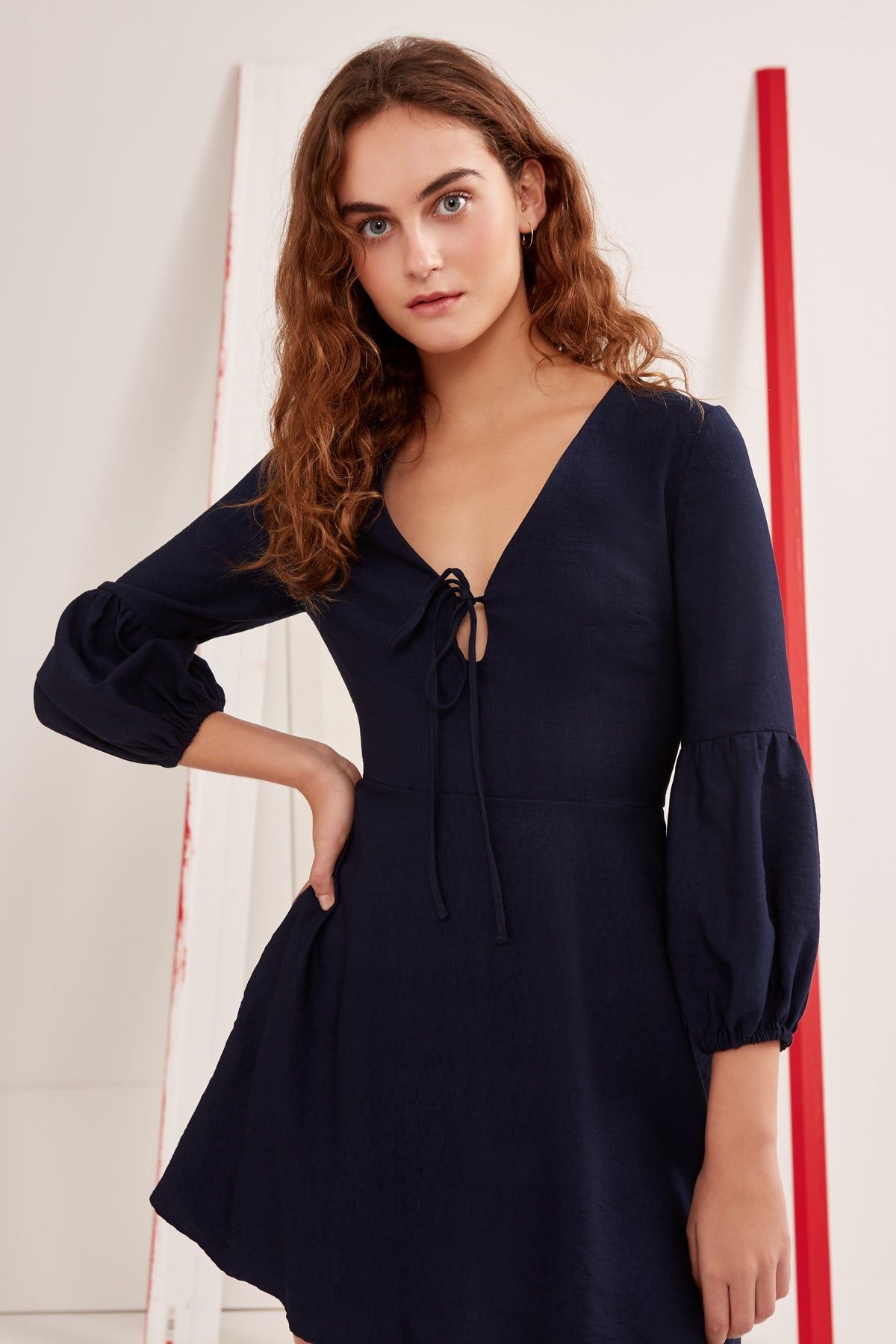 SOULMATE LONG SLEEVE MINI DRESS navy sold by The Fifth Label product image thumbnail 2