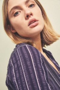 COAST STRIPE PLAYSUIT navy w white sold by The Fifth Label