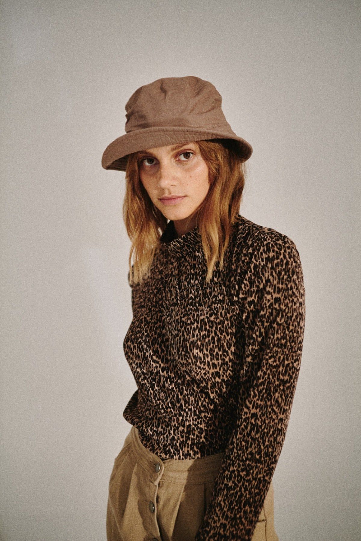 SALOON LONG SLEEVE TOP leopard sold by The Fifth Label