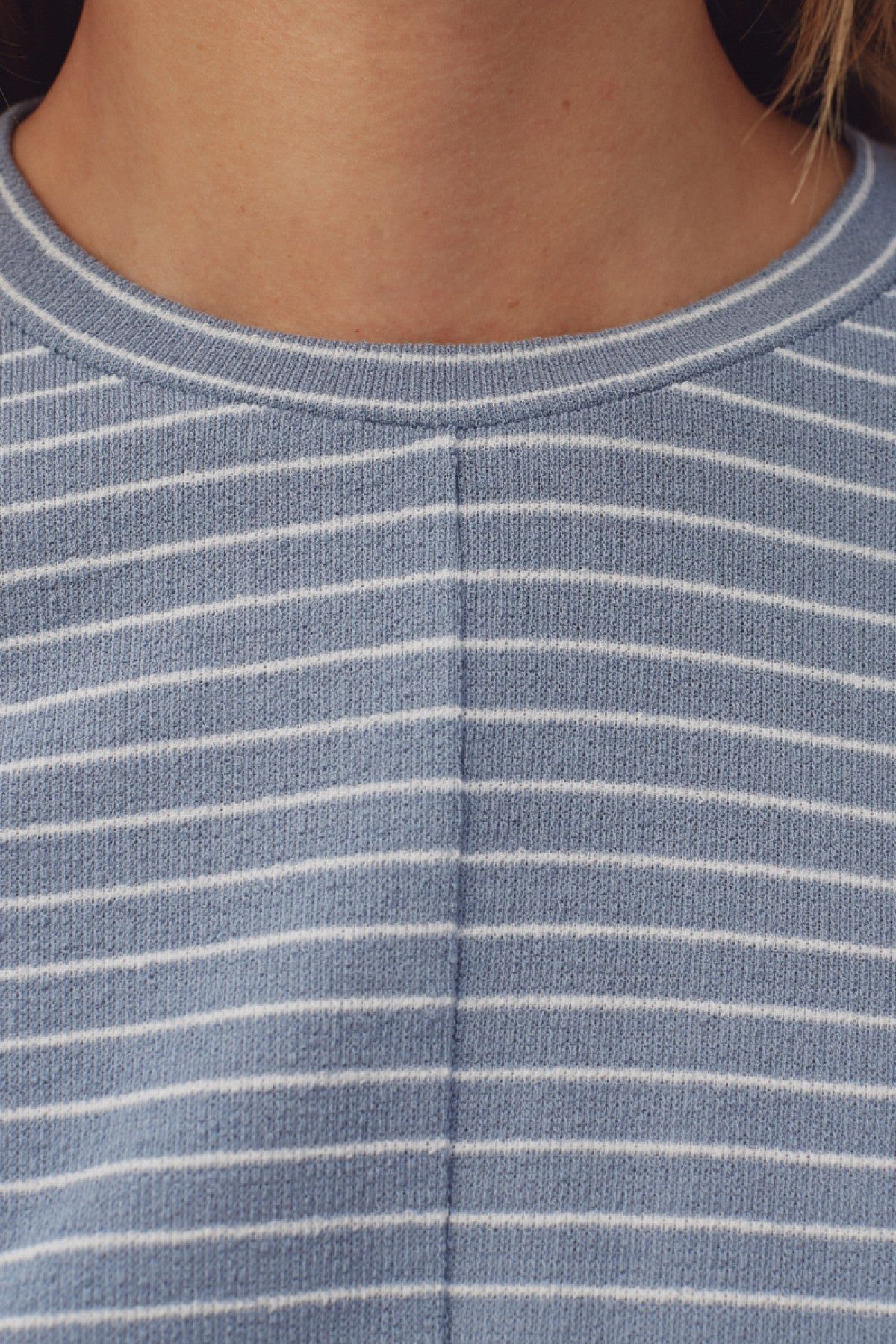 DIGITAL STRIPE TOP dusty blue w white sold by The Fifth Label product image thumbnail 3