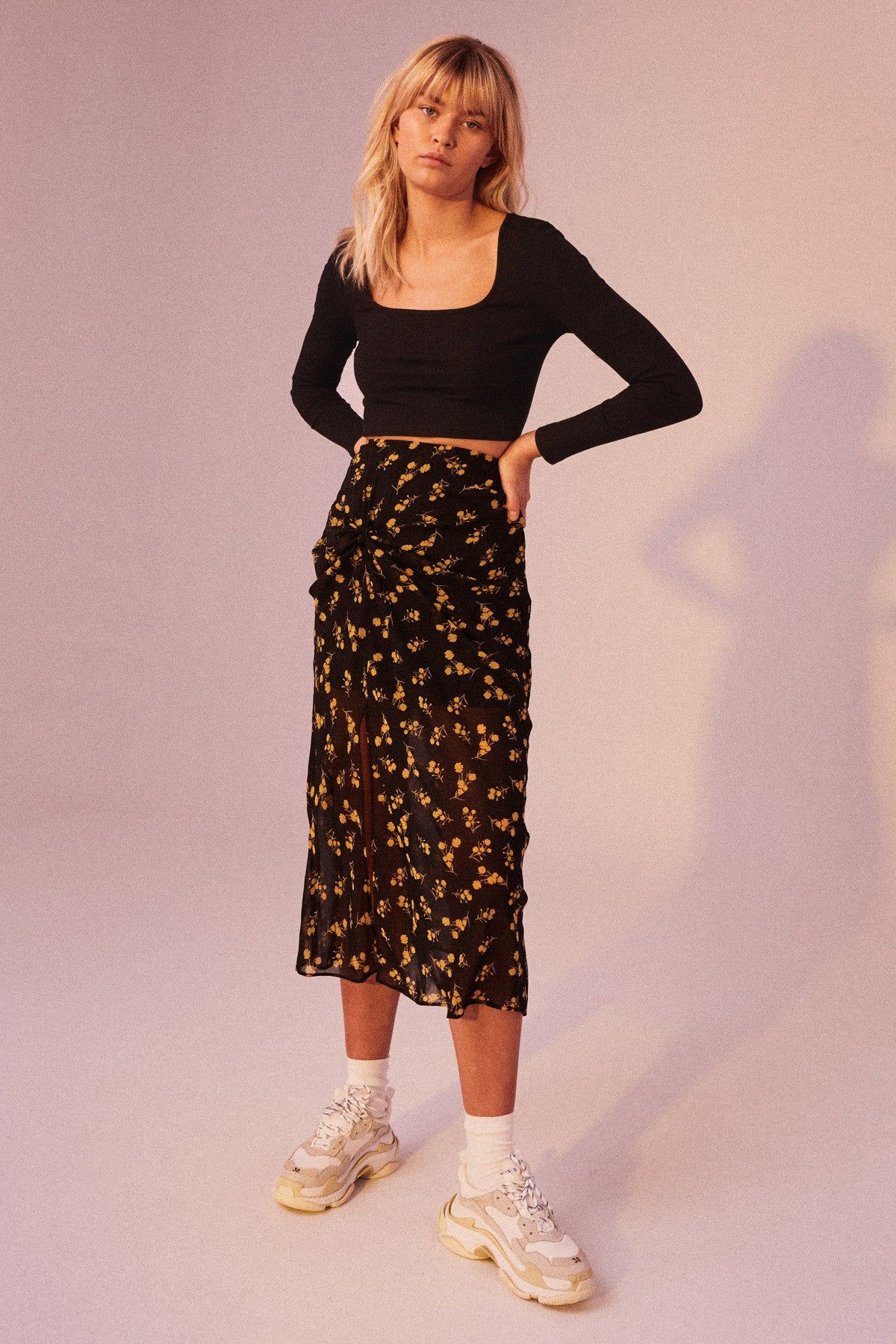 OFFSITE LONG SLEEVE TOP black sold by The Fifth Label