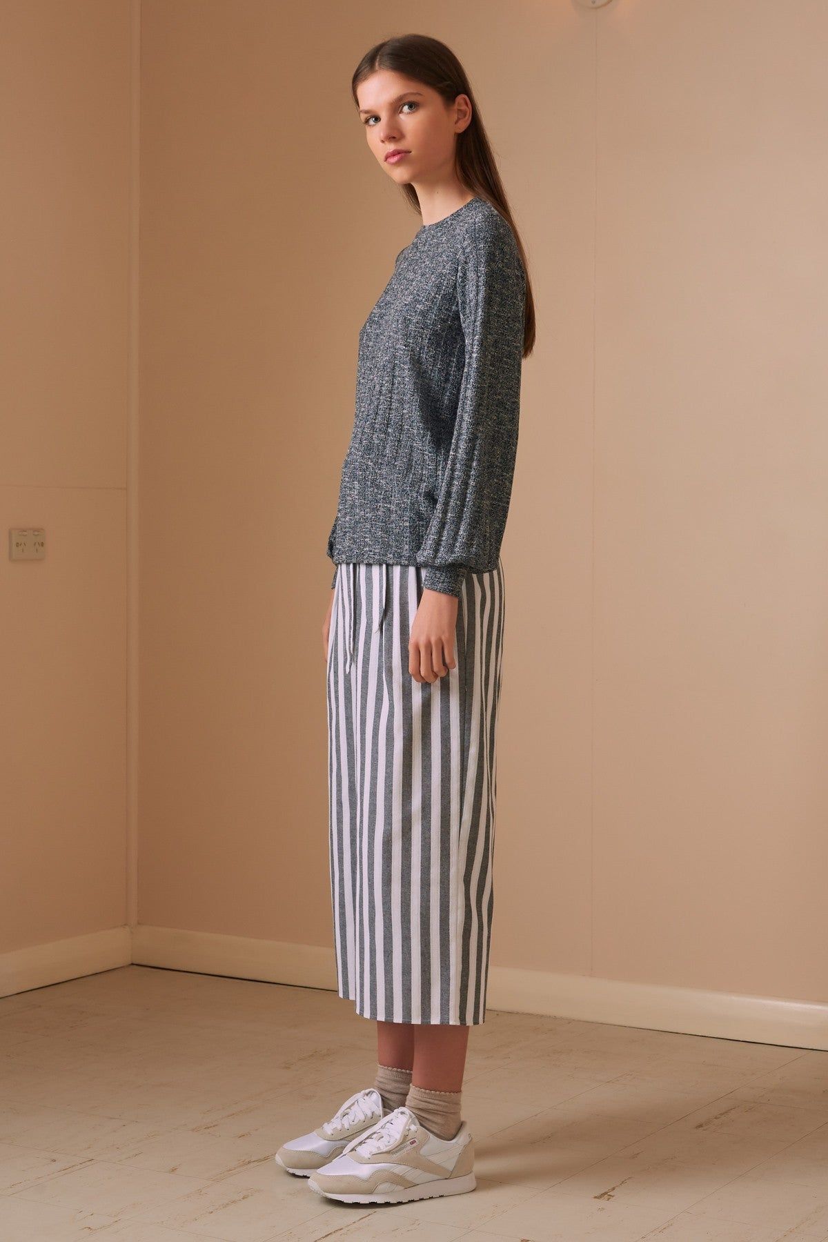 JASMINE LONG SLEEVE TOP navy marle sold by The Fifth Label product image thumbnail 5