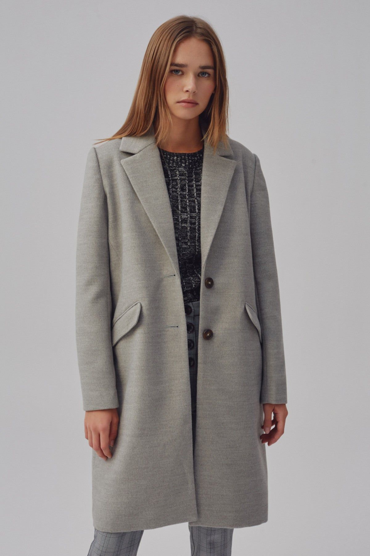 INTERPRETATION COAT grey marle sold by The Fifth Label