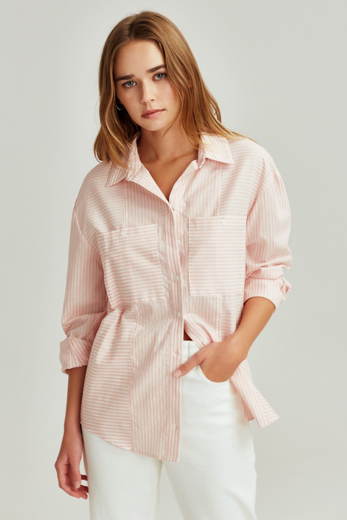 SAVANNAH STRIPE SHIRT red w white sold by The Fifth Label product image thumbnail 4