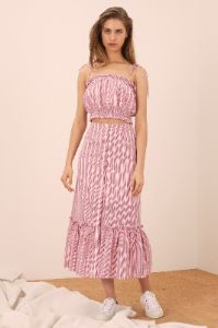 KITE STRIPE SKIRT red w white sold by The Fifth Label