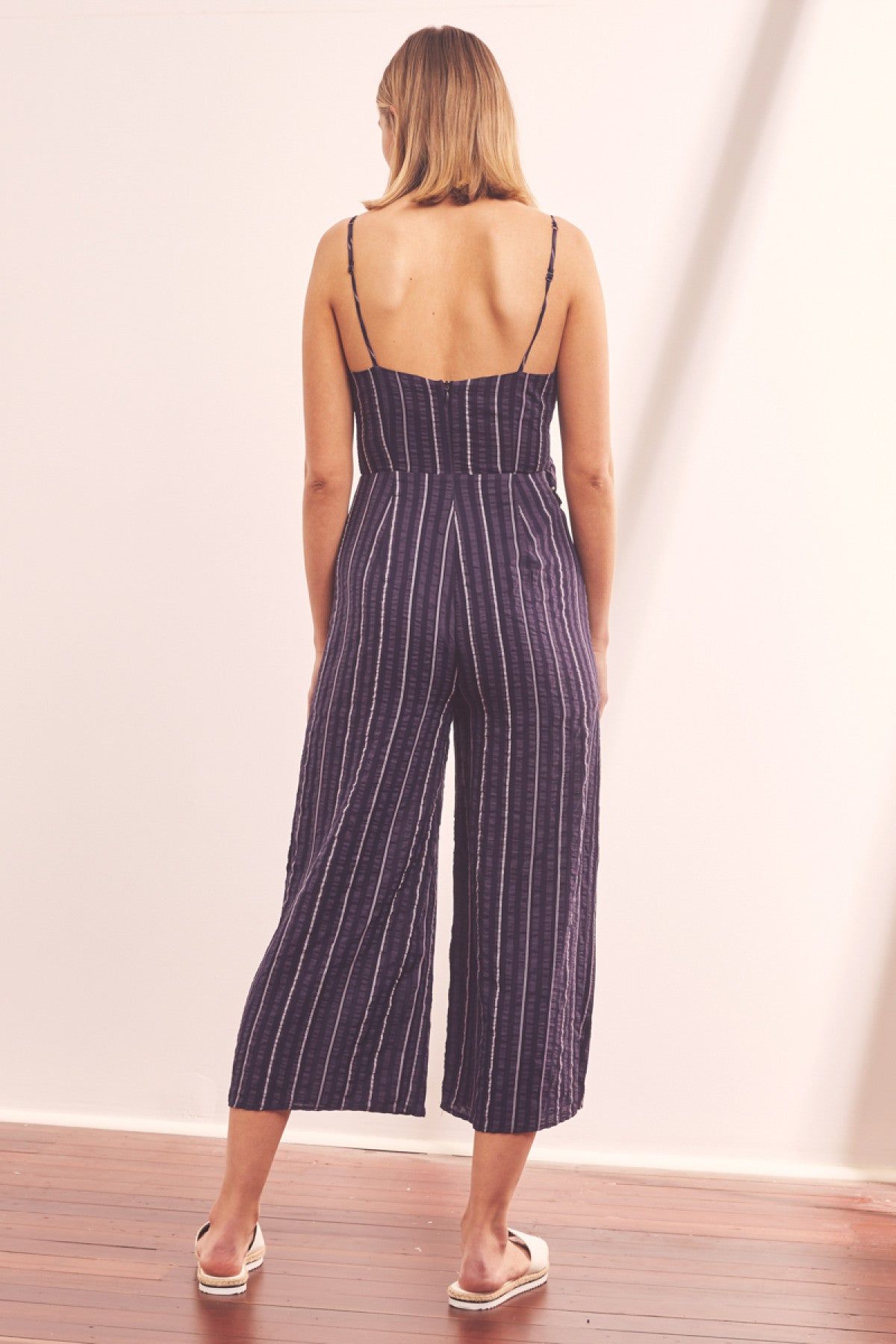 COAST STRIPE JUMPSUIT navy w white sold by The Fifth Label product image thumbnail 4