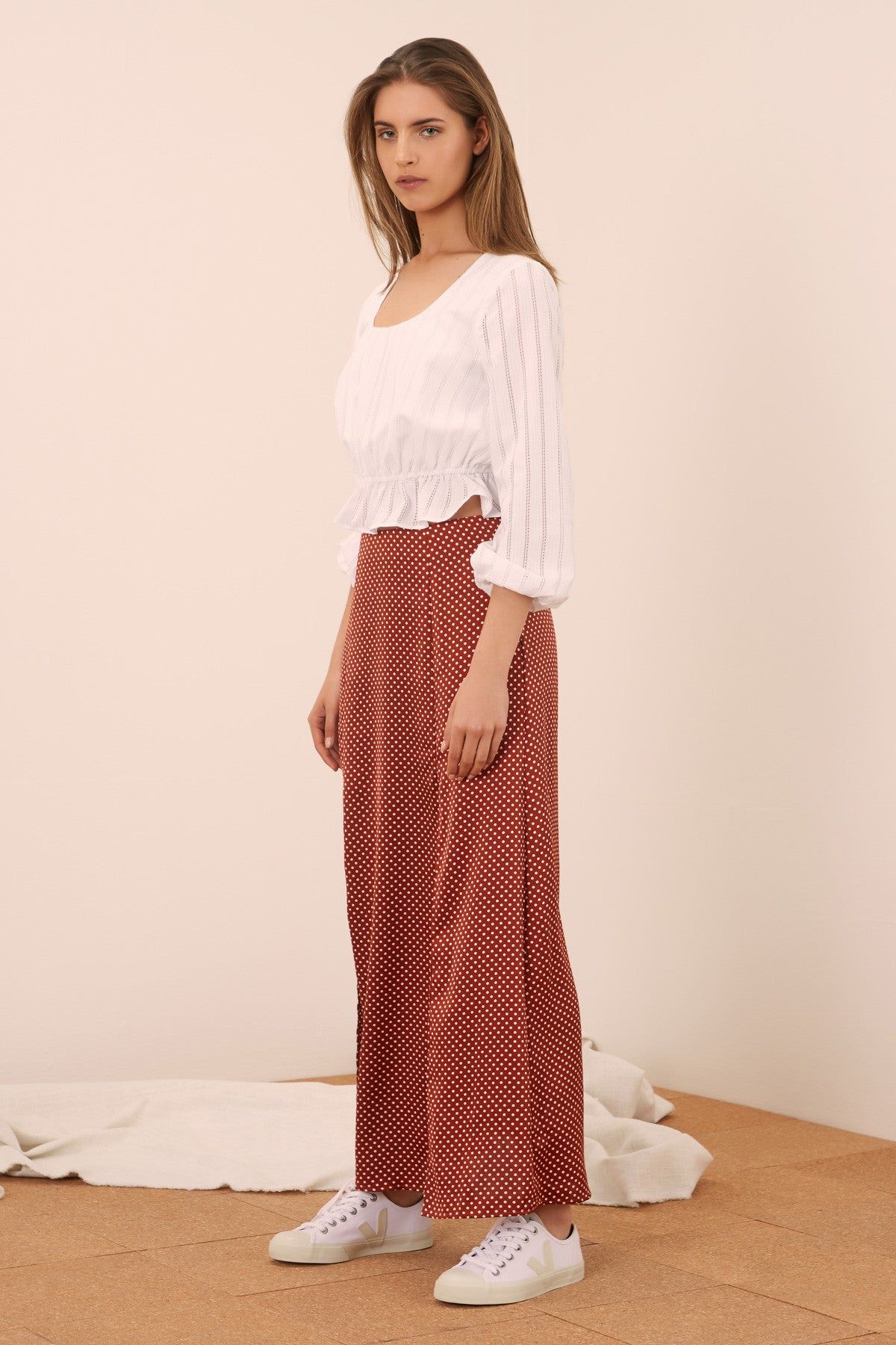 FOUNTAIN SKIRT rust w white sold by The Fifth Label product image thumbnail 3