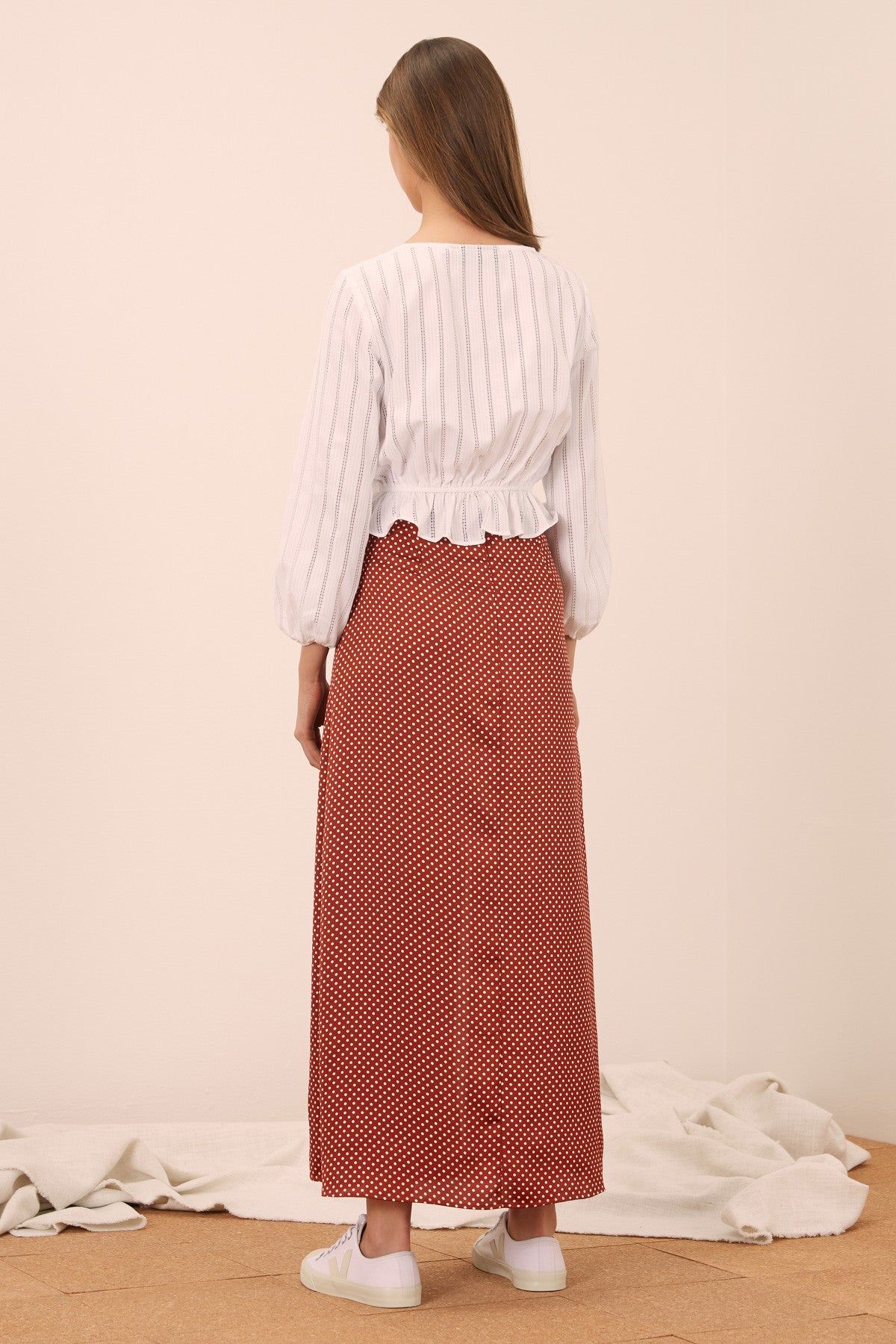 FOUNTAIN SKIRT rust w white sold by The Fifth Label product image thumbnail 4