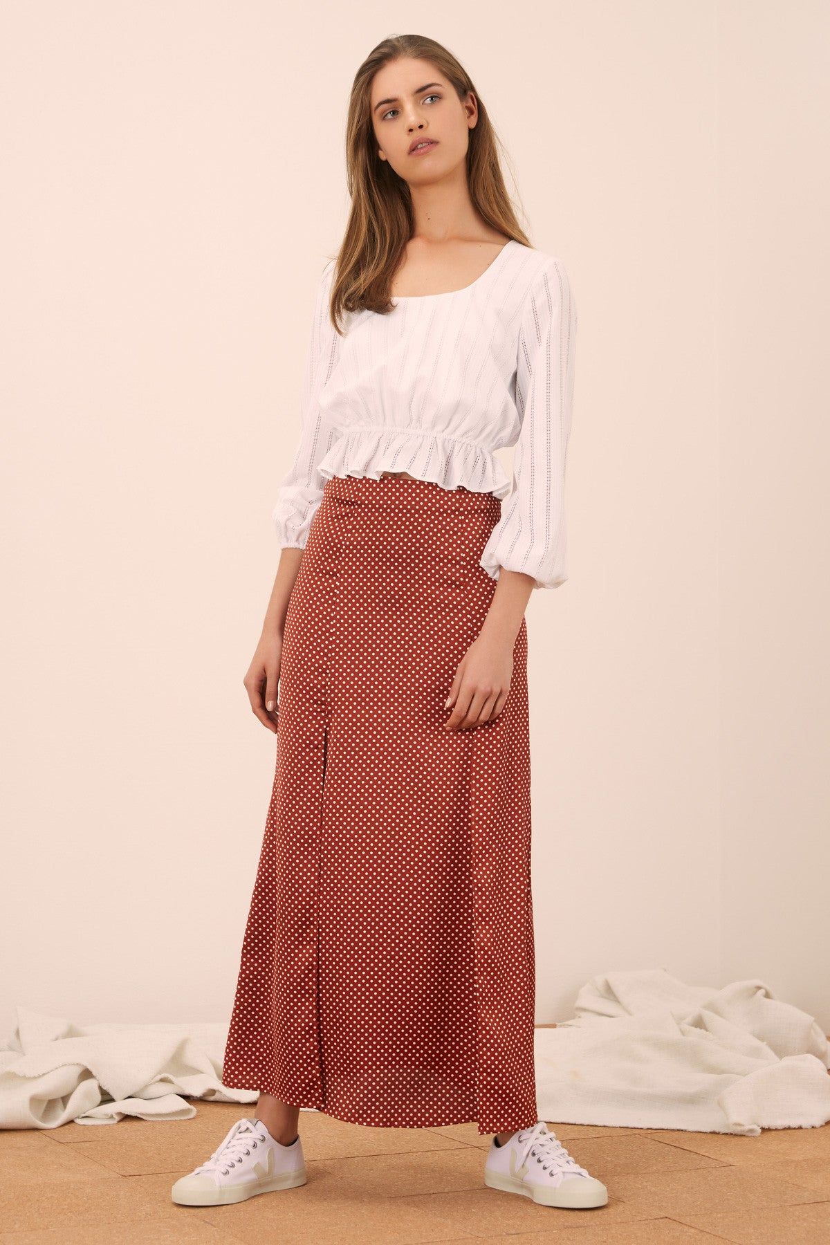 FOUNTAIN SKIRT rust w white sold by The Fifth Label product image thumbnail 2