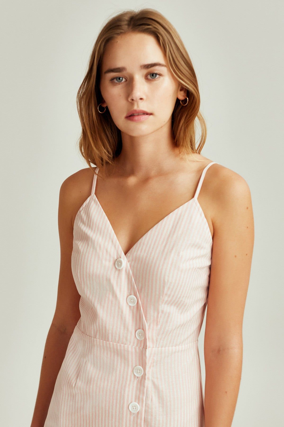 SAVANNAH STRIPE MIDI DRESS red w white sold by The Fifth Label product image thumbnail 2