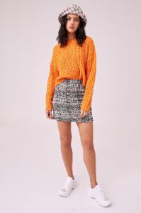 PROJECT CHECK SKIRT black w white sold by The Fifth Label
