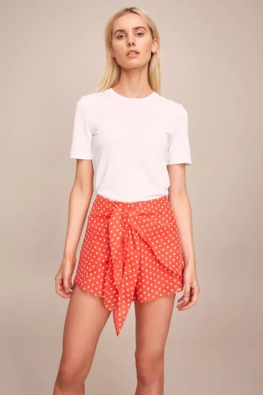 TITANIA SHORT morange w white sold by The Fifth Label