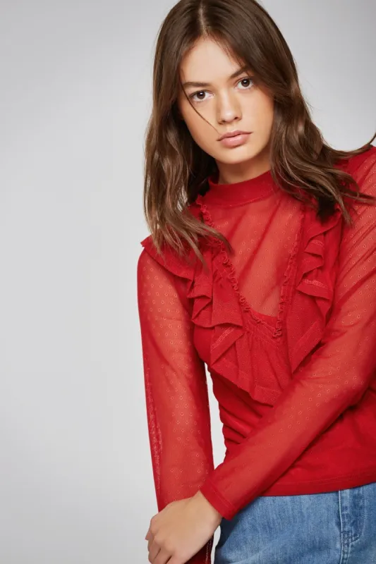 NATIONAL LONG SLEEVE TOP red sold by The Fifth Label