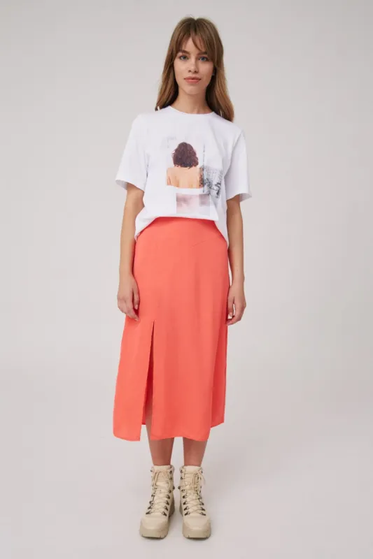 EMPIRE SKIRT coral sold by The Fifth Label