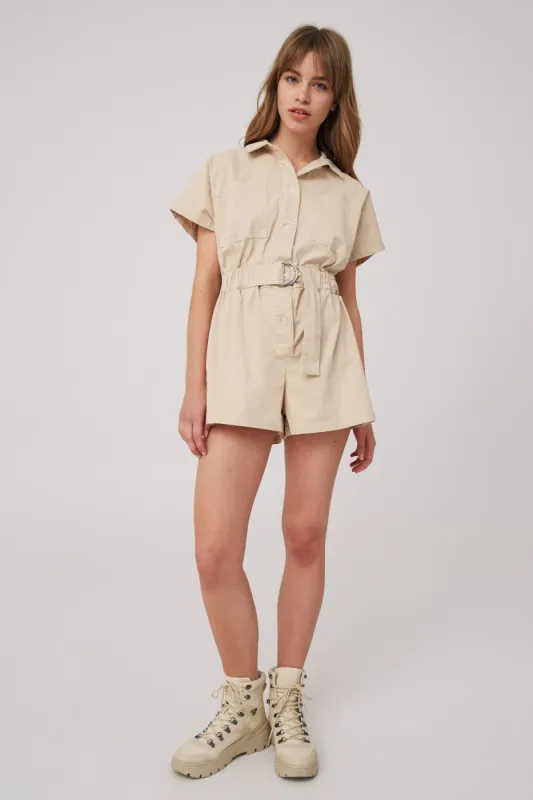 CLOSURE PLAYSUIT nude sold by The Fifth Label