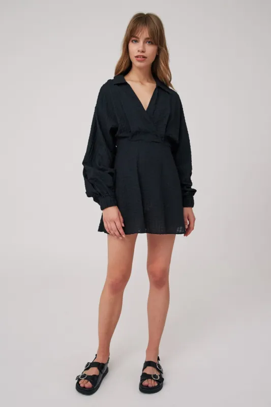 ATLAS LONG SLEEVE DRESS black sold by The Fifth Label