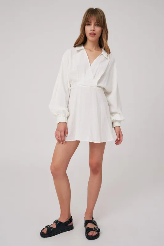 ATLAS LONG SLEEVE DRESS ivory sold by The Fifth Label