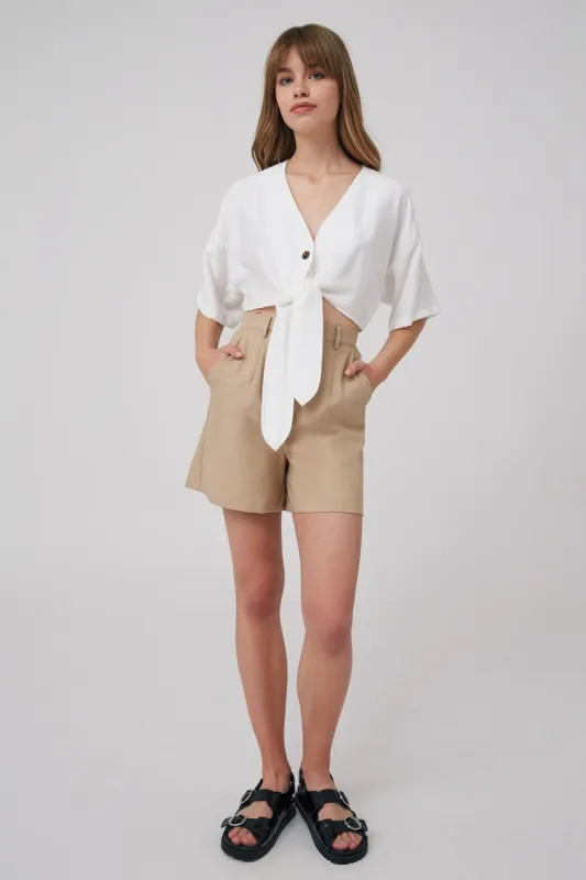HIDEAWAY TOP ivory sold by The Fifth Label