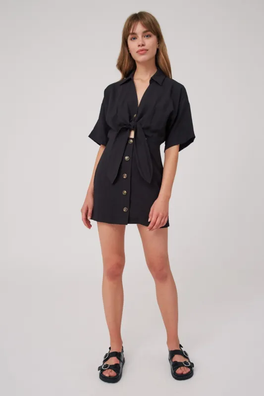 HIDEAWAY MINI DRESS black sold by The Fifth Label