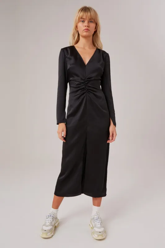 POPULATION LONG SLEEVE DRESS black sold by The Fifth Label