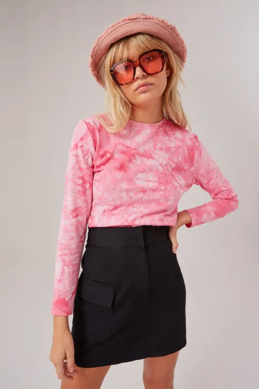 MINDLESS LONG SLEEVE TOP pink tie dye sold by The Fifth Label
