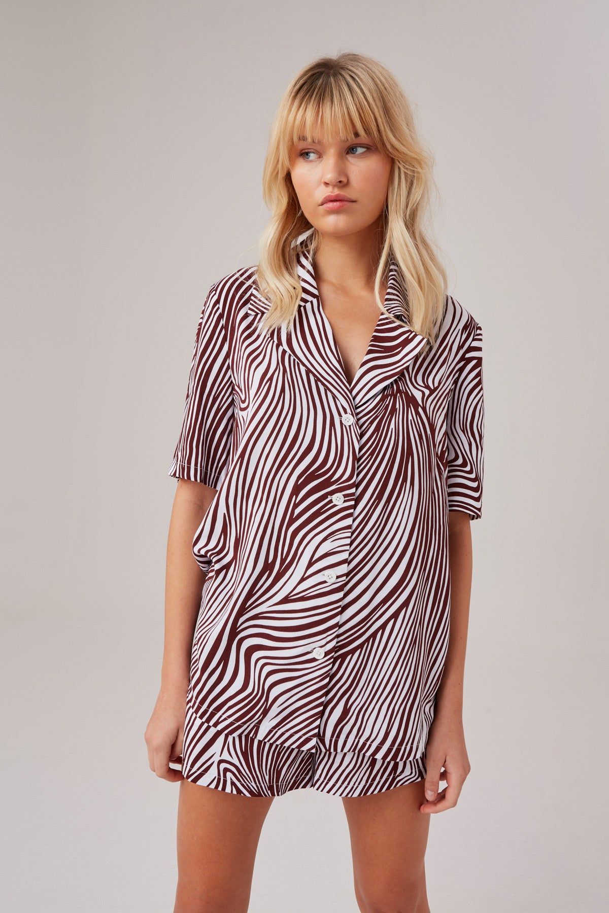 ENDANGER TOP chocolate w white zebra sold by The Fifth Label product image thumbnail 4