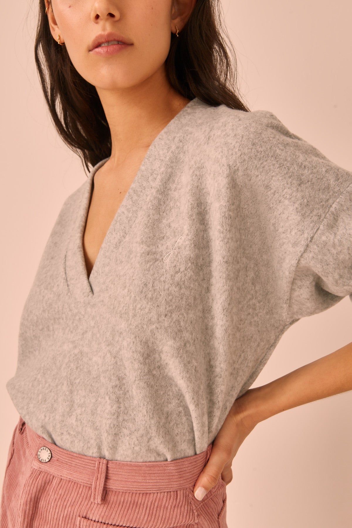 FORMATION LONG SLEEVE TOP grey marle sold by The Fifth Label product image thumbnail 3