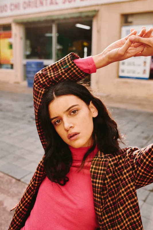 JOURNAL LONG SLEEVE TOP hot pink sold by The Fifth Label