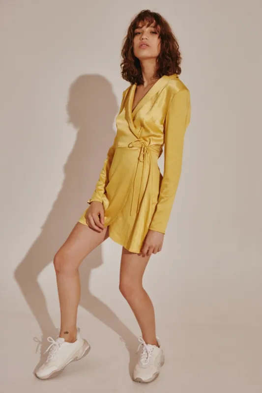 TONIC LONG SLEEVE DRESS golden yellow sold by The Fifth Label