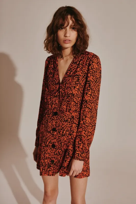 TRIO LONG SLEEVE DRESS red w black snake sold by The Fifth Label