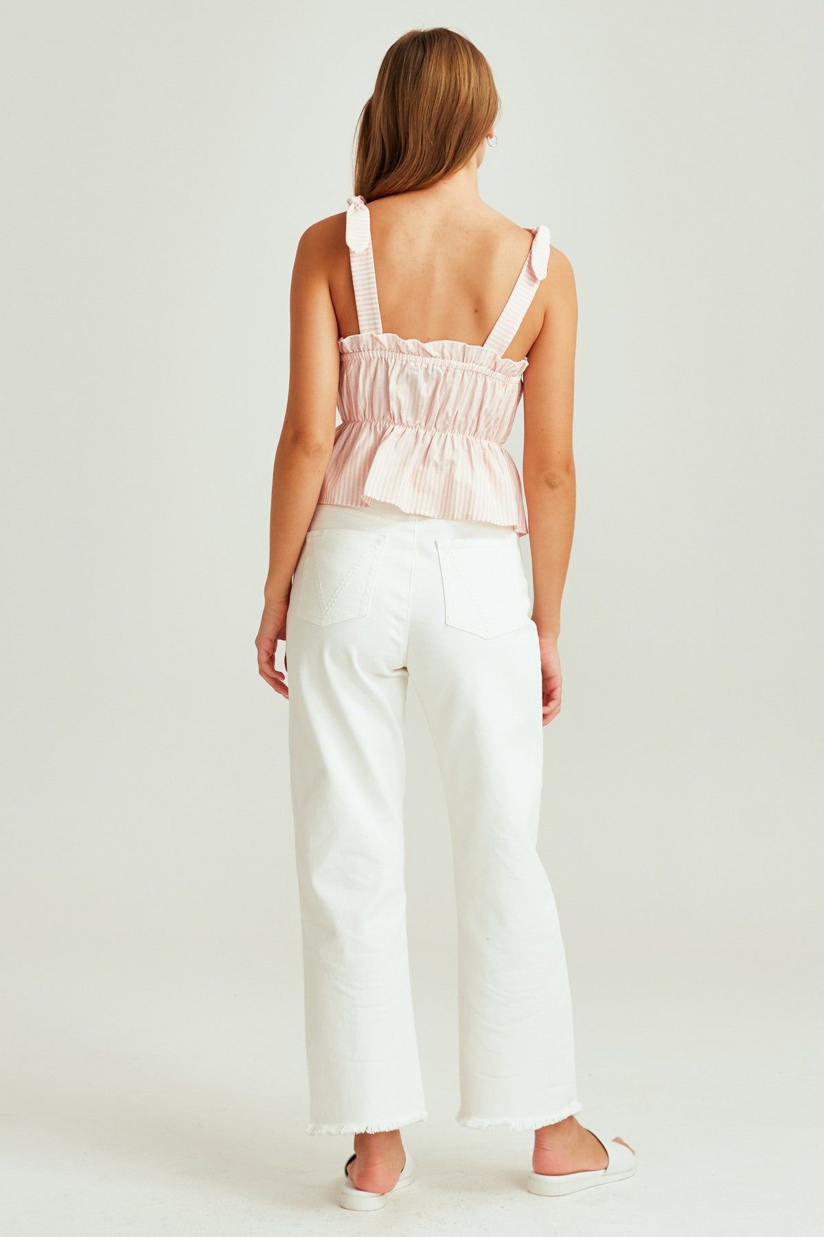 SAVANNAH STRIPE TOP red w white sold by The Fifth Label product image thumbnail 5