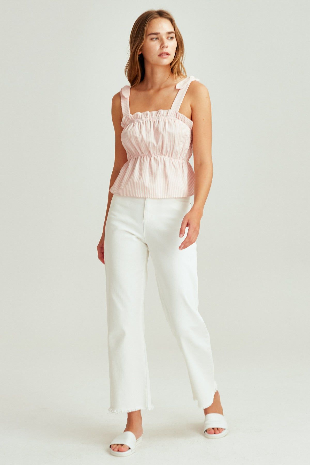 SAVANNAH STRIPE TOP red w white sold by The Fifth Label product image thumbnail 3