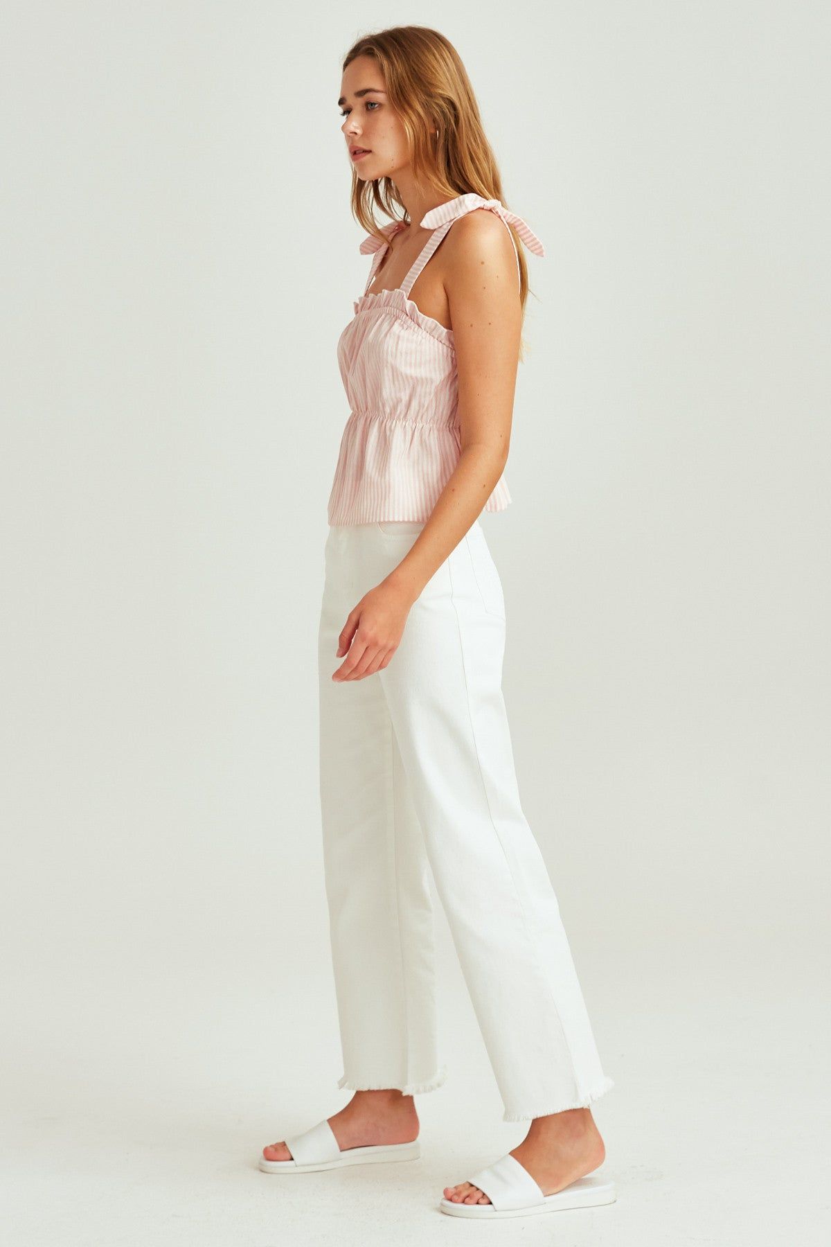 SAVANNAH STRIPE TOP red w white sold by The Fifth Label product image thumbnail 4