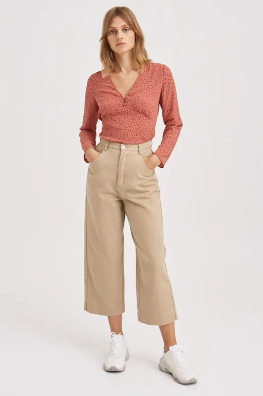 MONTANA LONG SLEEVE TOP spice w mocha sold by The Fifth Label