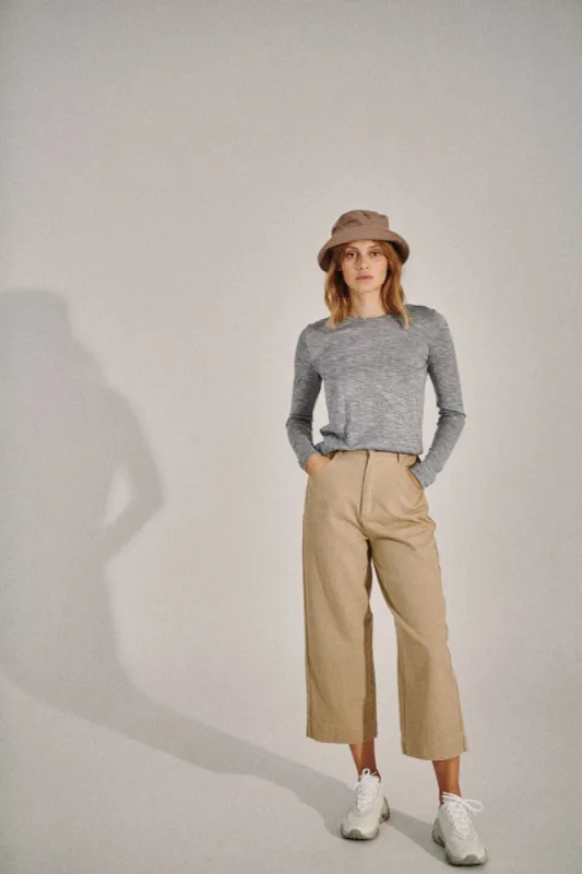 EASTERNER LONG SLEEVE TOP denim marle sold by The Fifth Label