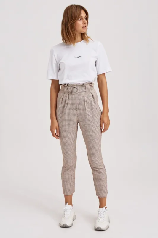 NEVADA CHECK PANT tan w black sold by The Fifth Label