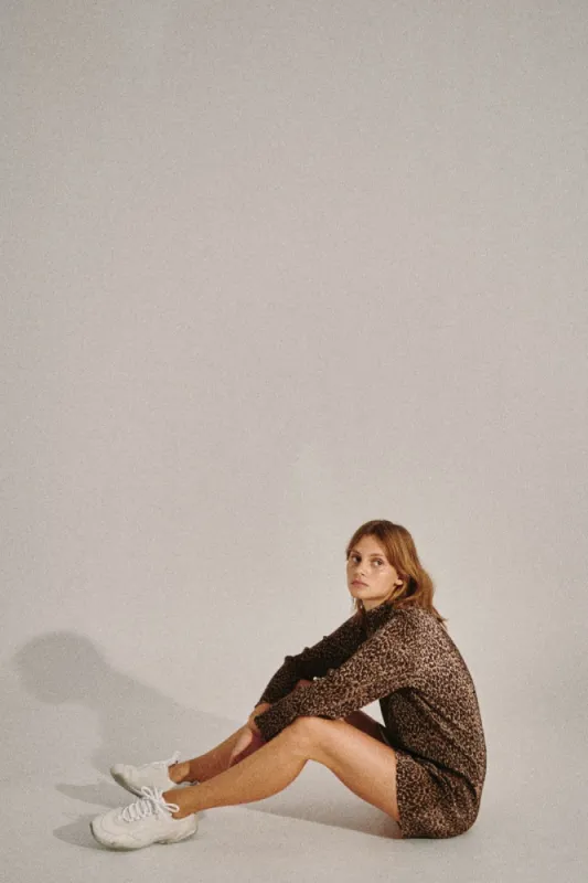 SALOON MINI DRESS leopard sold by The Fifth Label