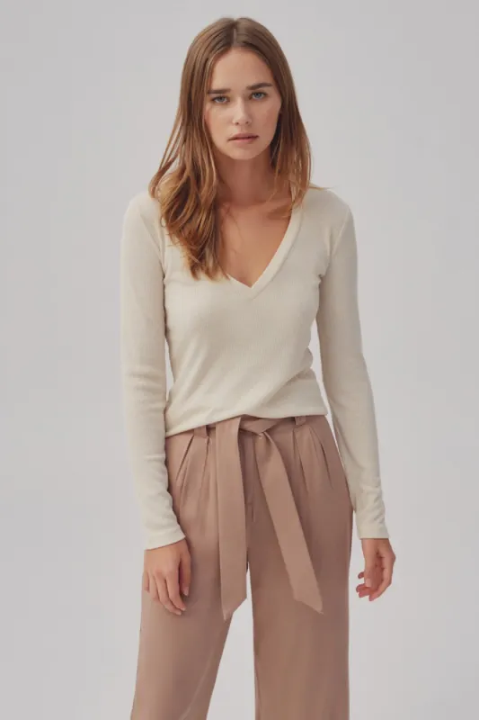 RESONANCE LONG SLEEVE TOP oatmeal sold by The Fifth Label