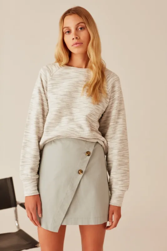 TIMEZONE LONG SLEEVE TOP grey marle sold by The Fifth Label