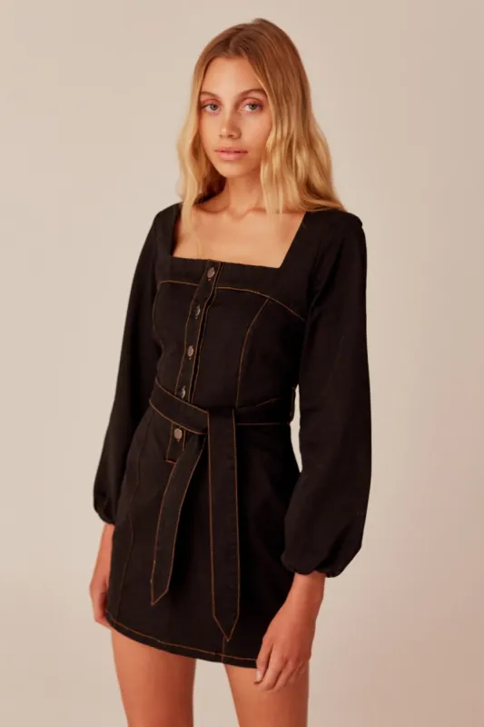 INSTANCE LONG SLEEVE DRESS black sold by The Fifth Label