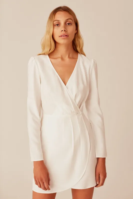 MINUTE LONG SLEEVE DRESS white sold by The Fifth Label