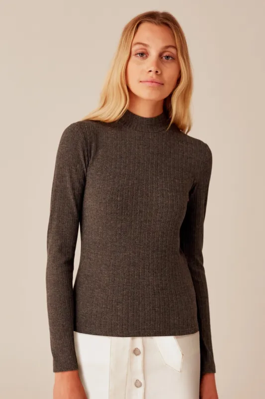 DURATION TOP charcoal marle sold by The Fifth Label