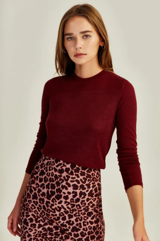 SHADED LONG SLEEVE TOP mahogany sold by The Fifth Label